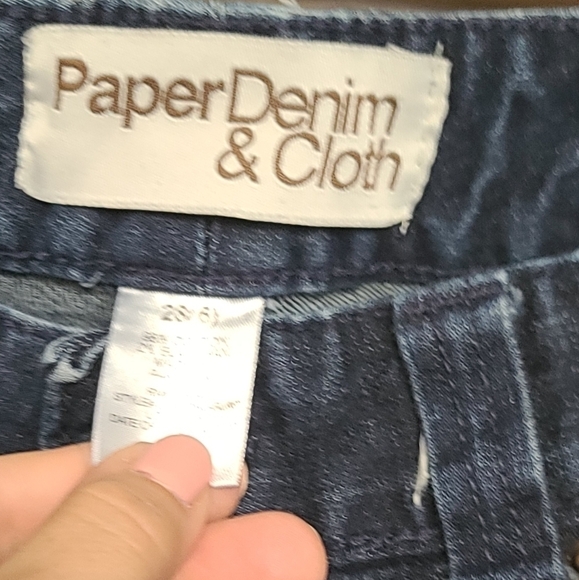 𝅺PAPER Denim & Cloth low rise flare dark wash size 28 - Picture 3 of 6